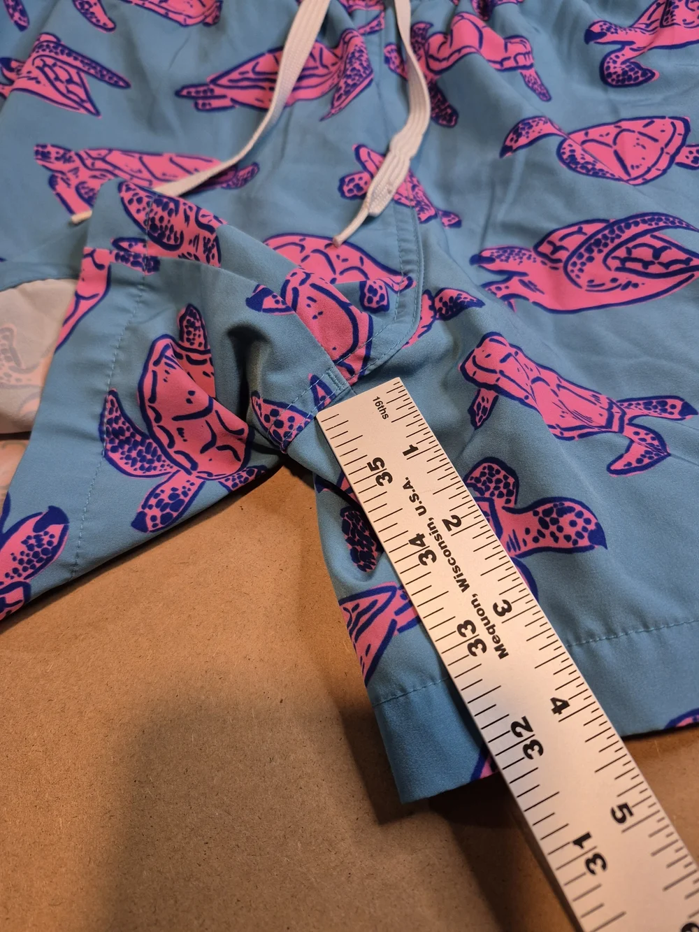 chubbies Blue Swim Shorts with Pink Turtle Print 4573/7